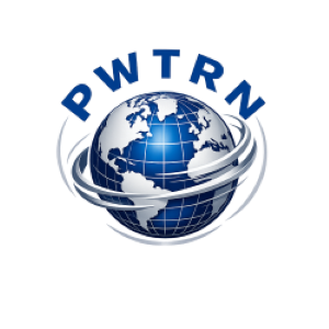 Logo featuring a blue-and-white globe with orbiting silver rings and the letters PWTRN arched above.